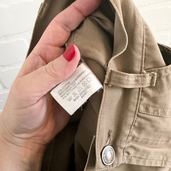 Vintage Y2K Maxi Sirt Cargo Column Cotton Minimalist Pockets Tan Beige Sz 10 - Picture 13 of 15